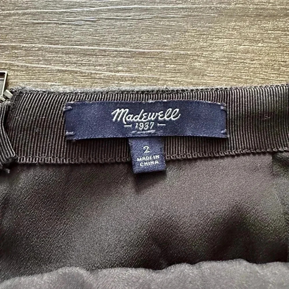 Madewell Size 2 Atelier Skirt Gray Wool Blend High Waist Pleated A Line Flare - Picture 4 of 8